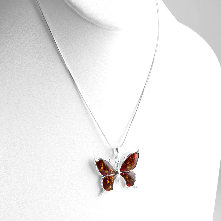 Cognac Butterfly Pendant
