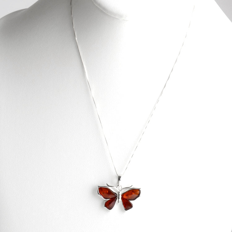 Butterfly Pendant - Honey Amber