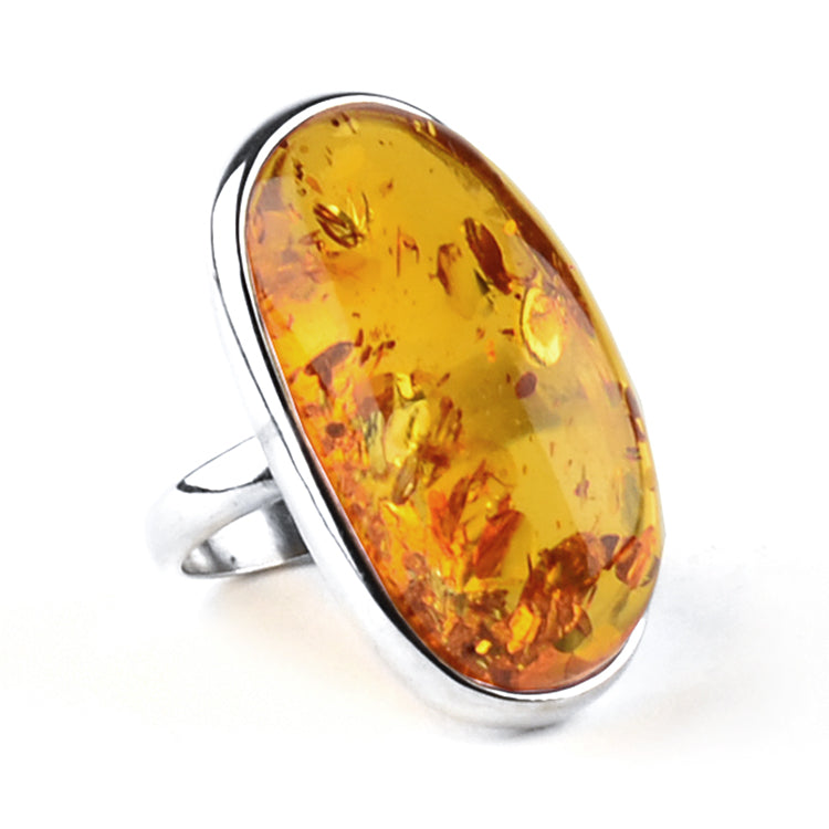 Large Honey Amber Ring