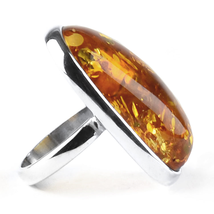 Large Honey Amber Ring