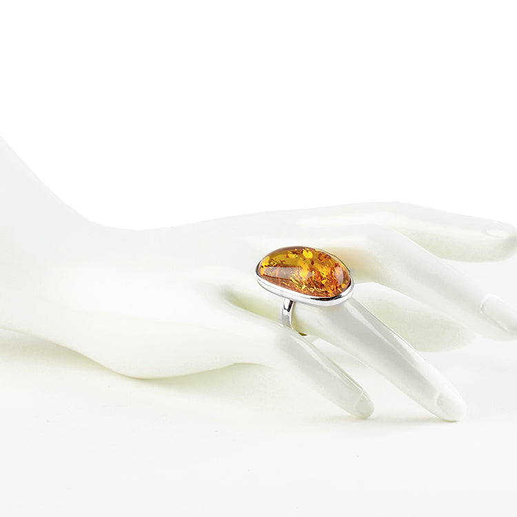 Large Honey Amber Ring