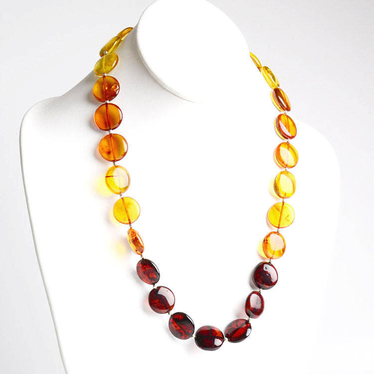 Baltic Amber Circles Beaded Necklace