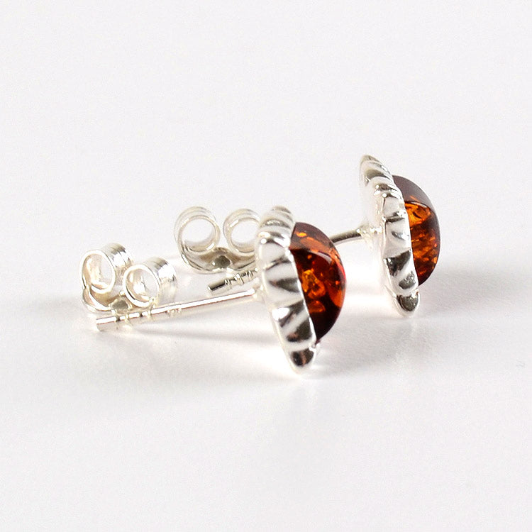 Amber Square - Stud Earrings