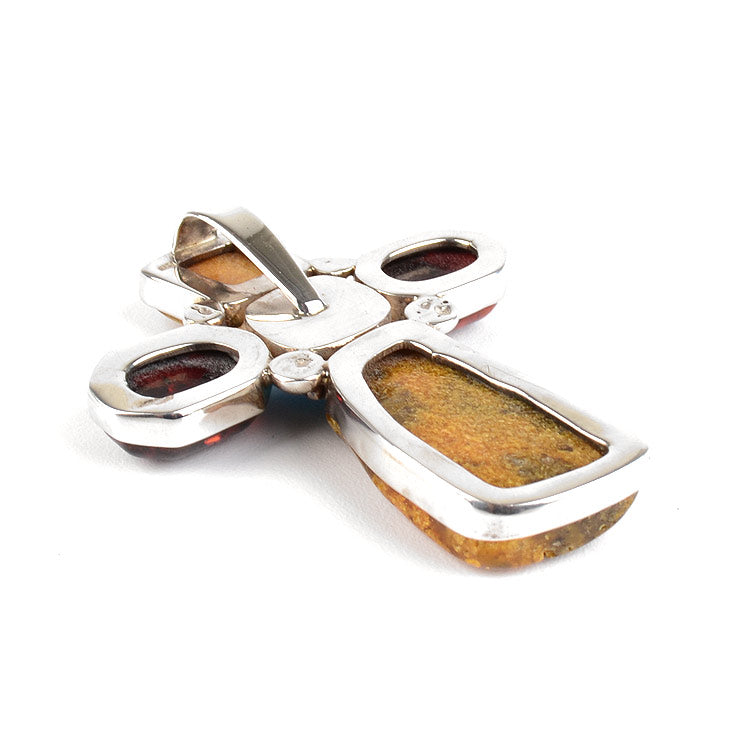 As-is One-of-a-kind Vintage Amber Cross Pendant