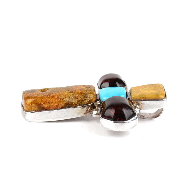 As-is One-of-a-kind Vintage Amber Cross Pendant