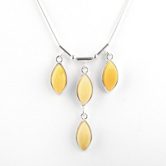 Butterscotch Amber Marquise Necklace