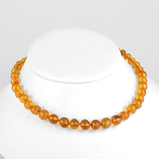 Classic Round Amber Beads Necklace