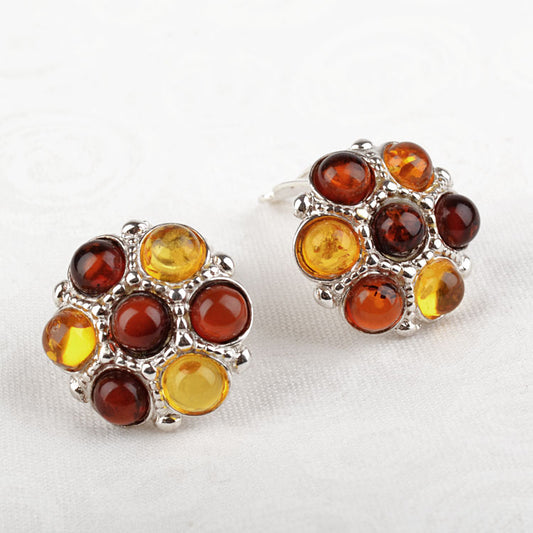 Fun Amber Clip-On Earrings