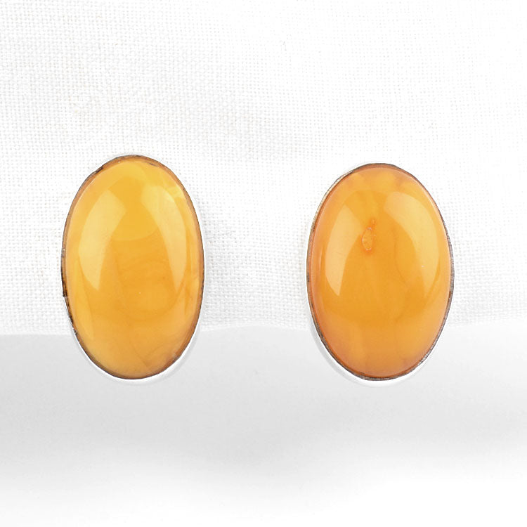 Butterscotch Amber Clip On Earrings
