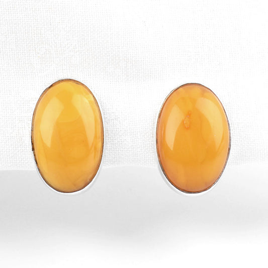 Butterscotch Amber Clip On Earrings