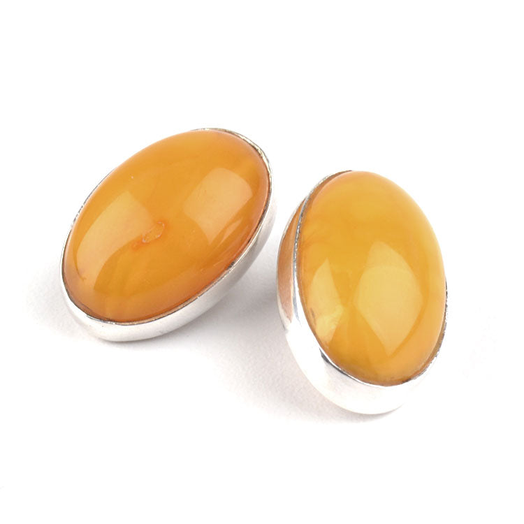 Butterscotch Amber Clip On Earrings