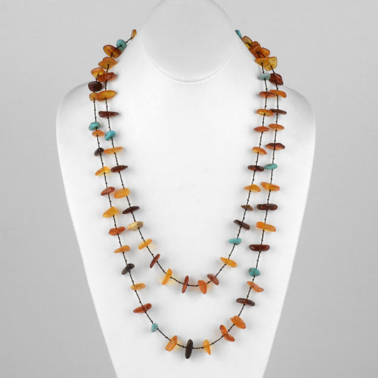 Floating Nuggets of Amber & Turquoise