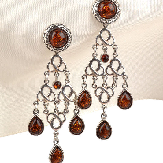 Cognac Chandelier Earrings