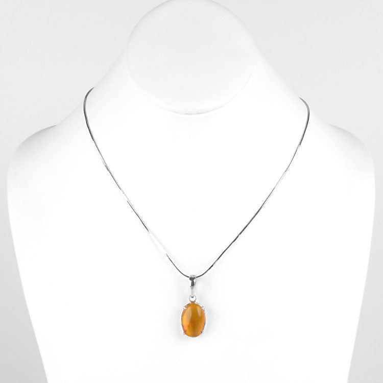 Amber Oval with Insect Pendant