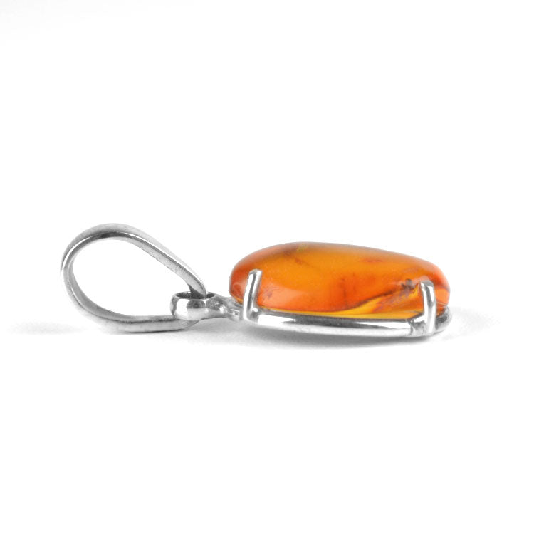 Amber Oval with Insect Pendant