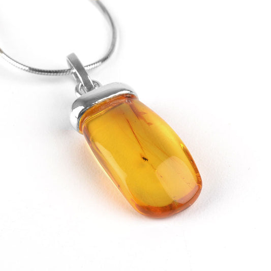 Genuine Amber Pendant with Bug