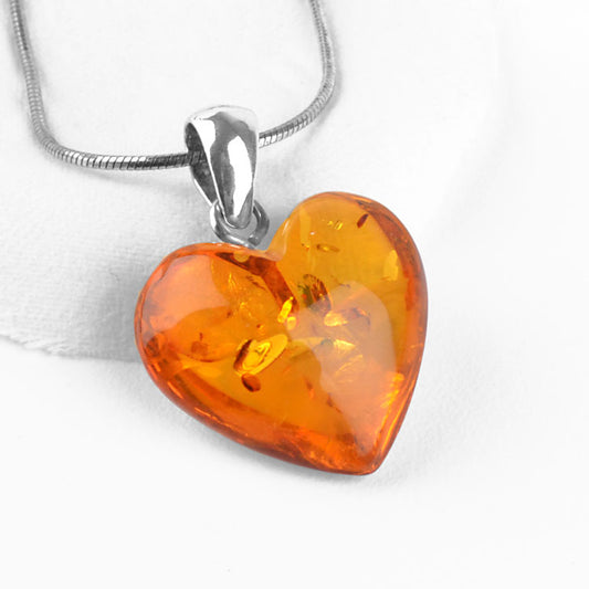 Beautiful Amber Heart Pendant