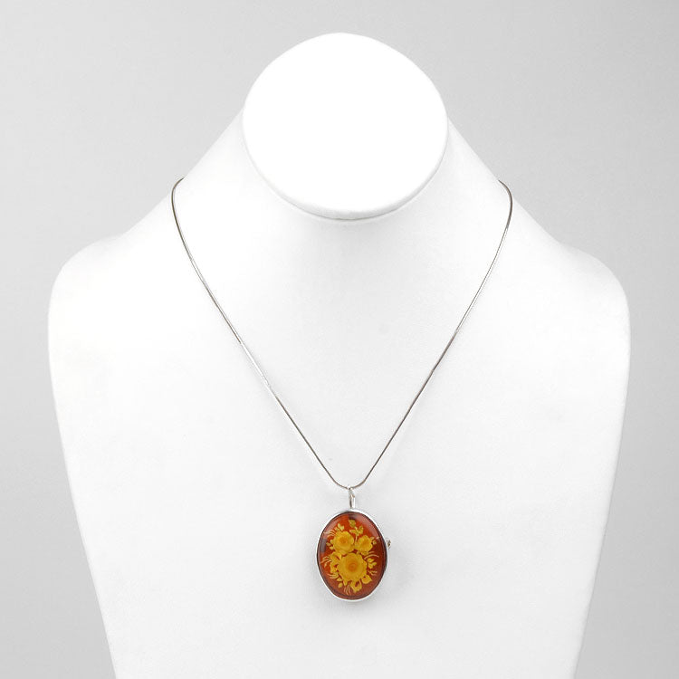 Amber Roses Pin Or Pendant