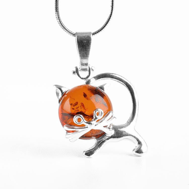 Little Kitty Amber Pendant