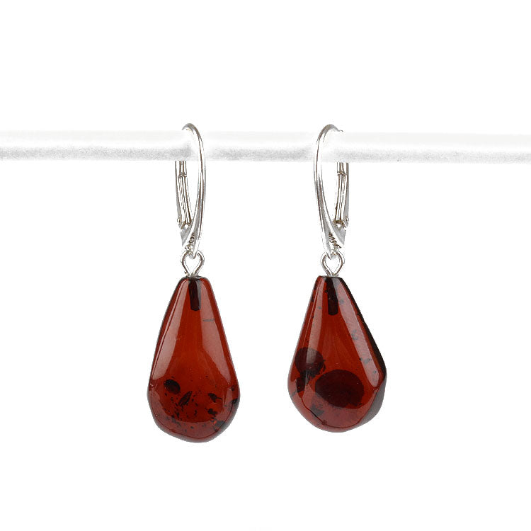 Cherry Amber Drop Earrings