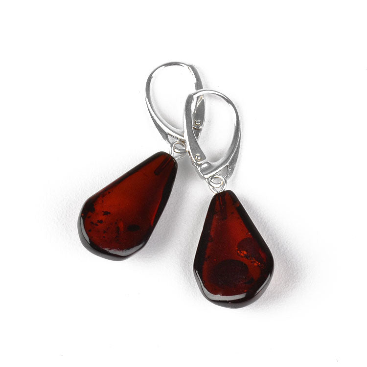 Cherry Amber Drop Earrings