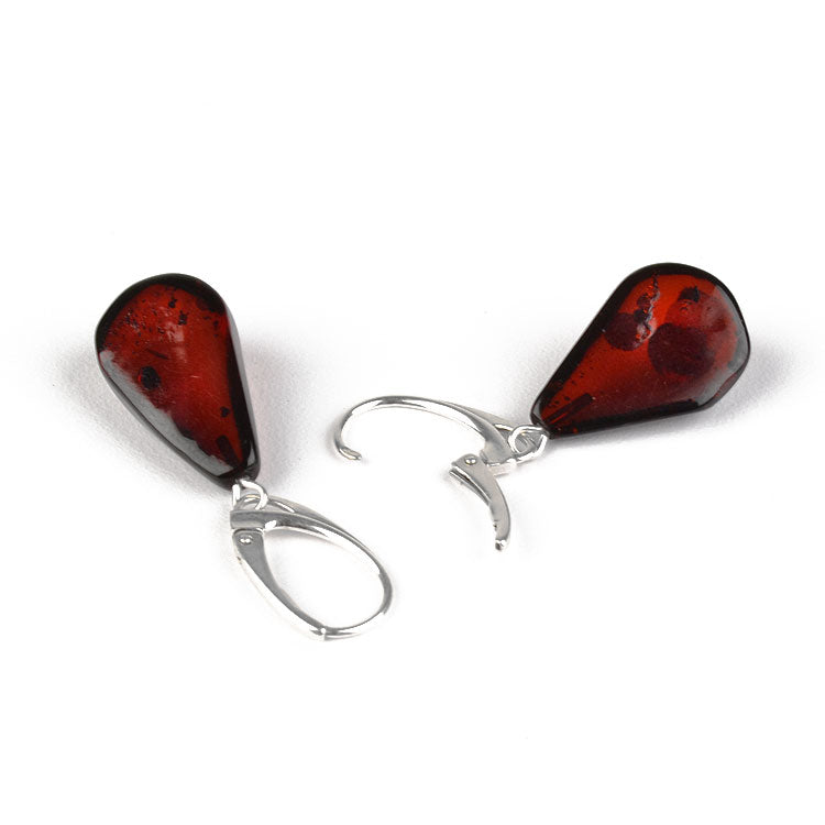 Cherry Amber Drop Earrings