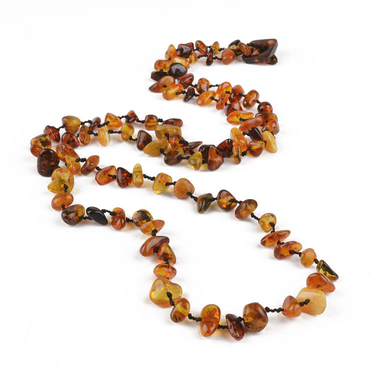 Natural Double Knotted Nuggets Amber Necklace