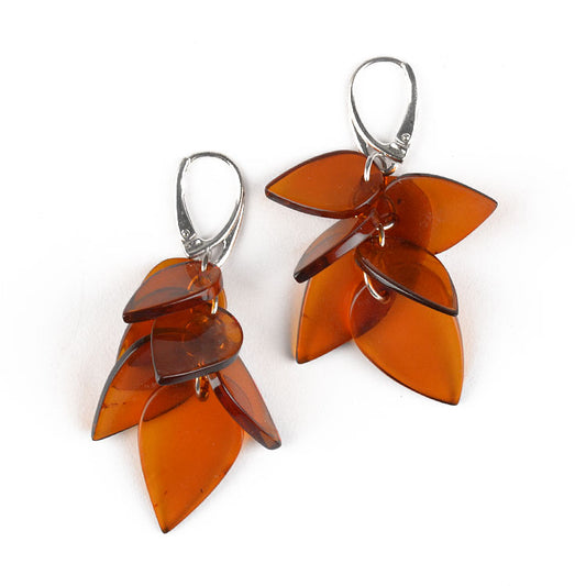 Dangling Honey Amber Chips Earrings