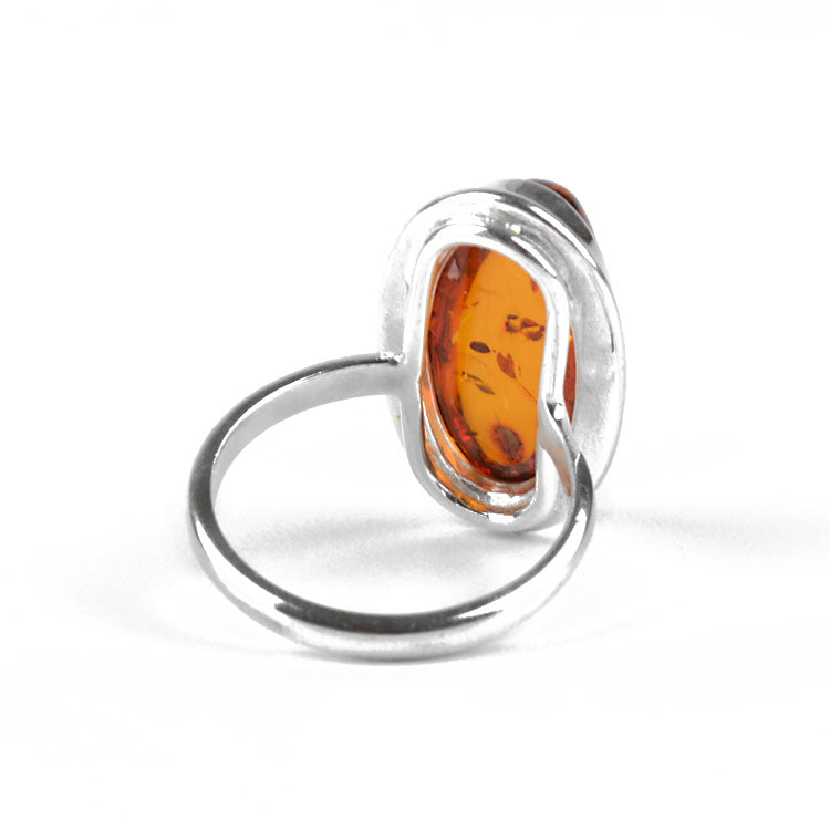 Glowing Oval Honey Amber Ring