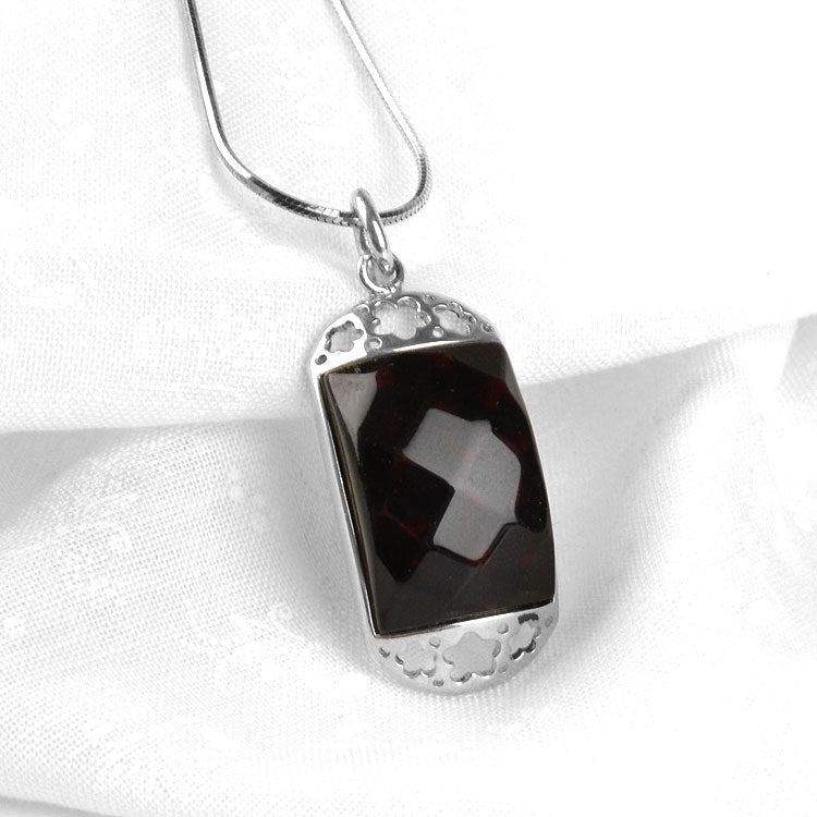 Faceted Cherry Amber Pendant