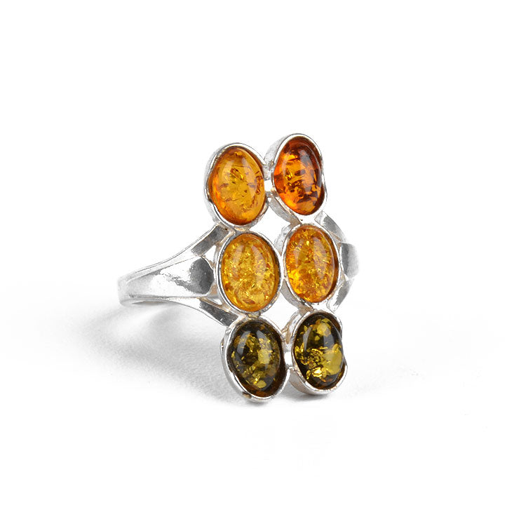 Six Amber Stones Ring