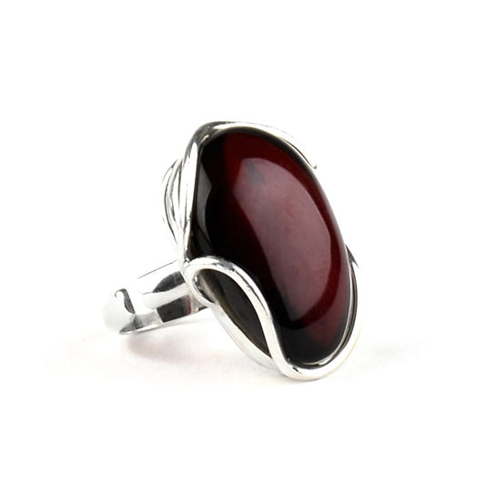 Adjustable Size Cherry Amber Ring