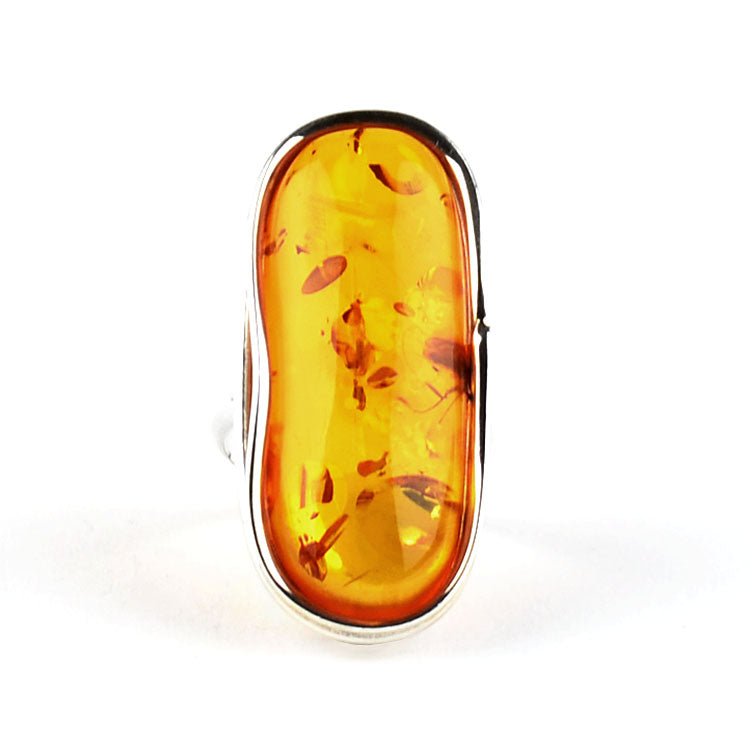 Oval Shape Honey Amber Ring