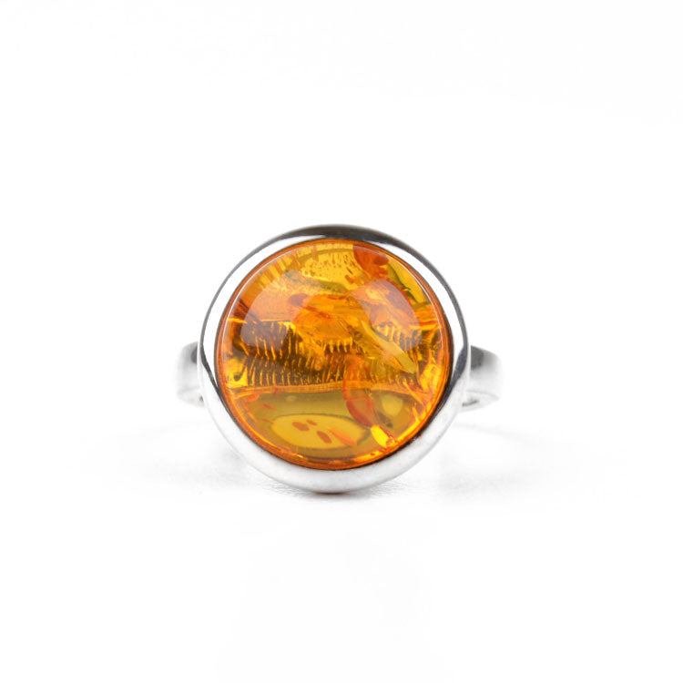 Amber Hemisphere Ring