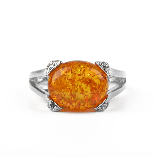 High Crown Amber Setting Ring