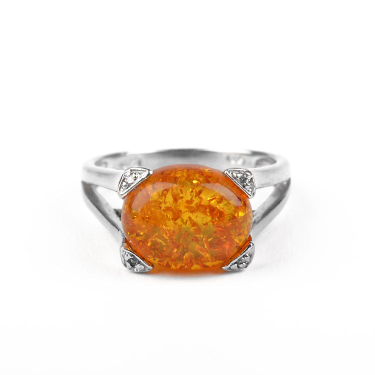 High Crown Amber Setting Ring