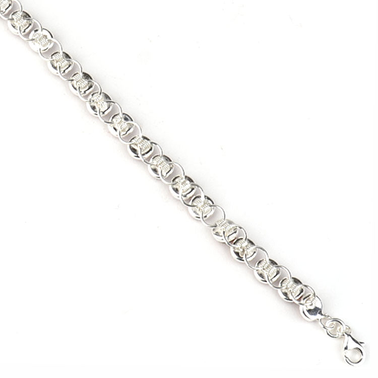 Amber Silver Link Bracelet