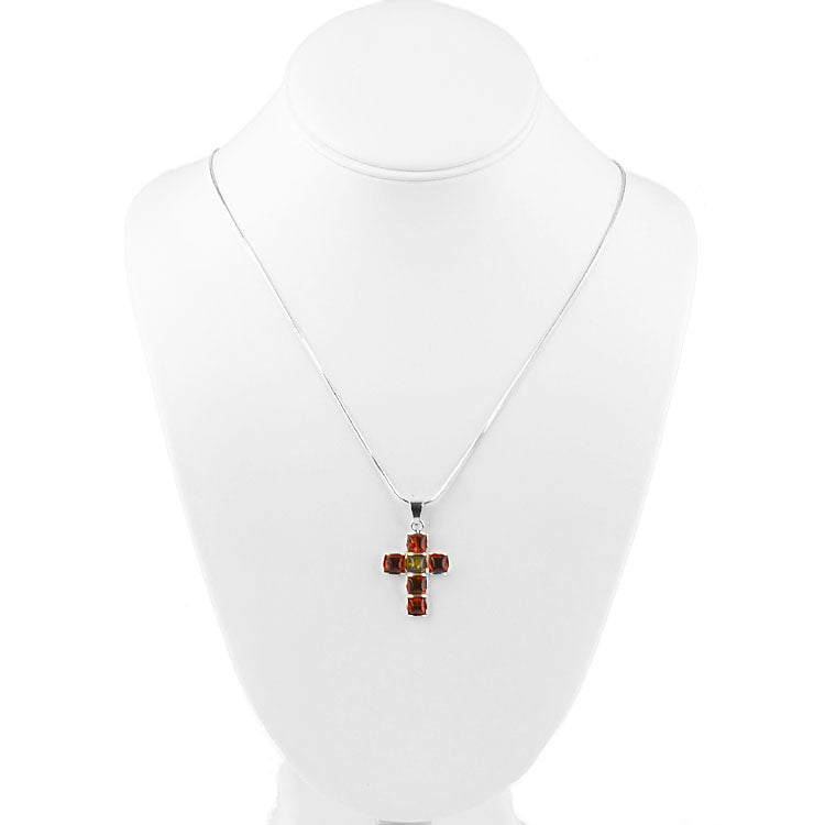 Timeless Unisex Amber Cross Pendant
