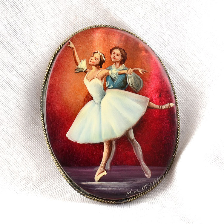 Russian Ballet Couple Brooch