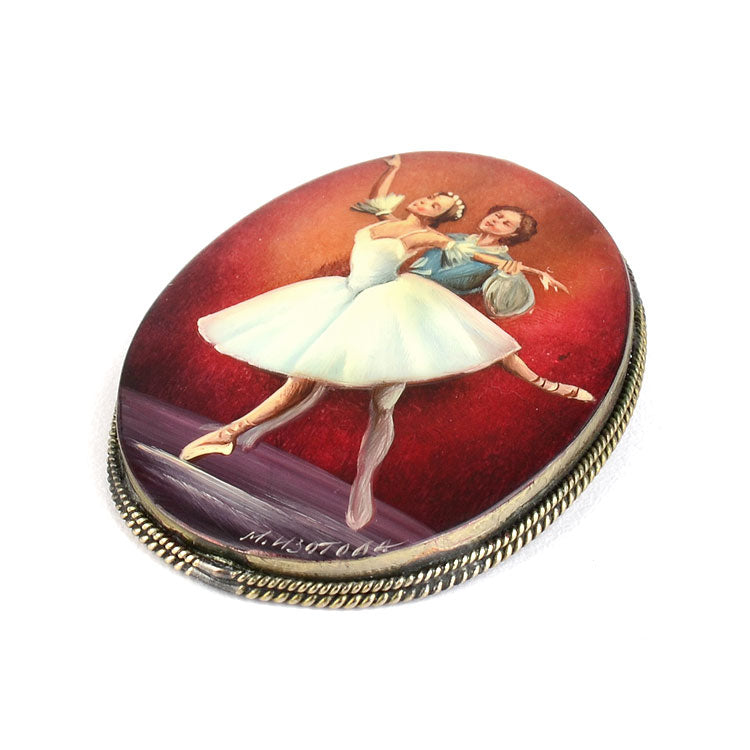 Russian Ballet Couple Brooch