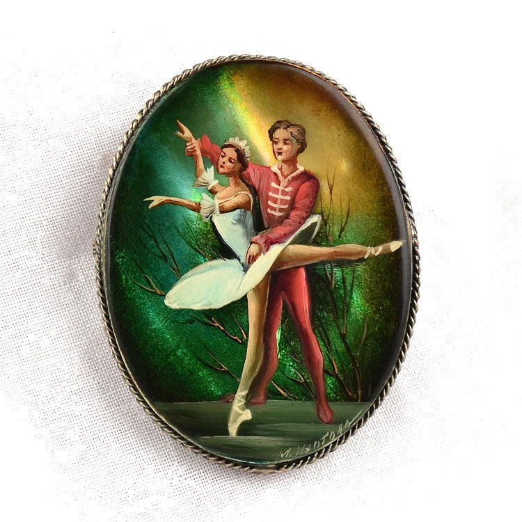 Ballet Dance Mother of Pearl Brooch