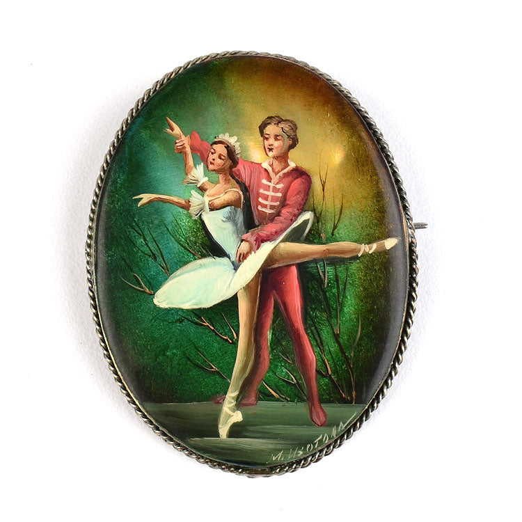 Ballet Dance Mother of Pearl Brooch