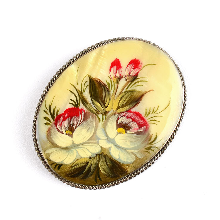 Mother of Pearl Floral Pin