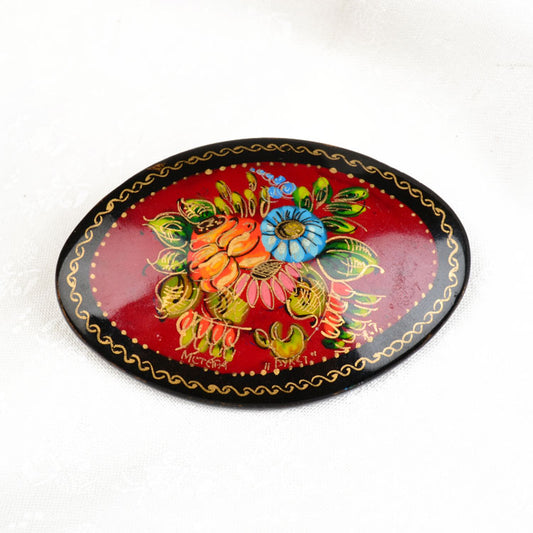 Russian Flowers Pin Brooch