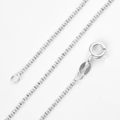 Silver Diamond Cut Beaded Chain