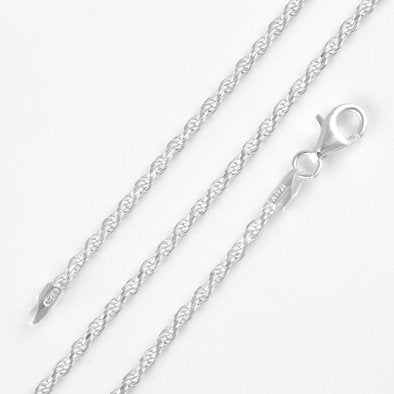 2mm Sterling Silver Rope Chain Necklace