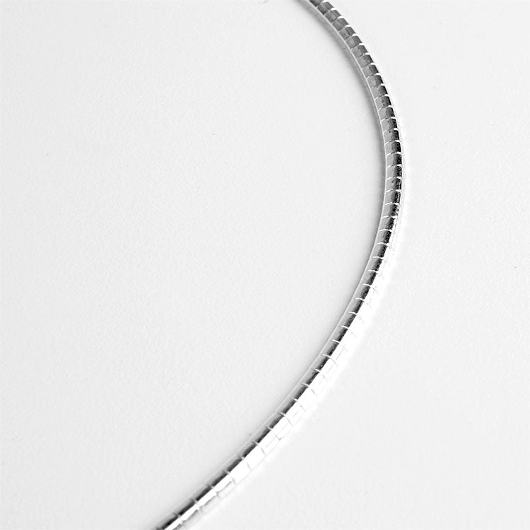 Dome Shaped Silver Omega Chain