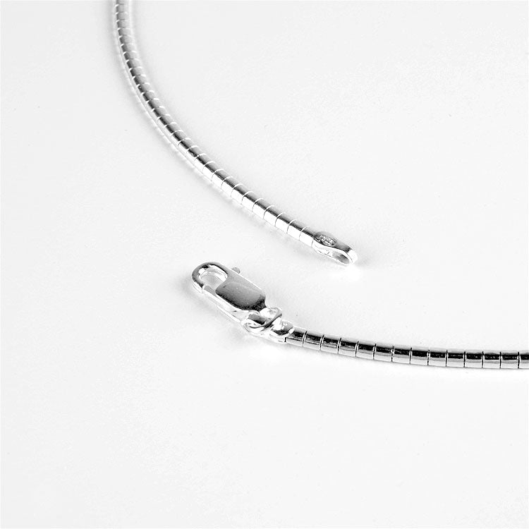 Dome Shaped Silver Omega Chain