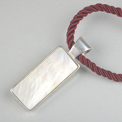 Reversible MOP Silver Scrolls Necklace