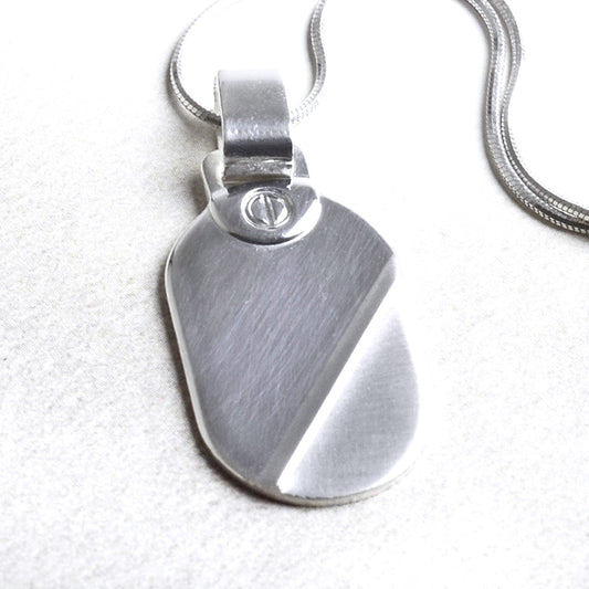 Sleek Silver Dog Tag Pendant